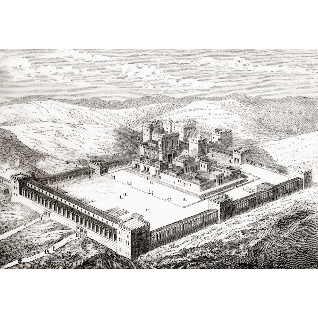 Artists Impression Of The Restored Second Temple Which Replaced Solomons Temple Jerusalem. From Les Merveilles De La